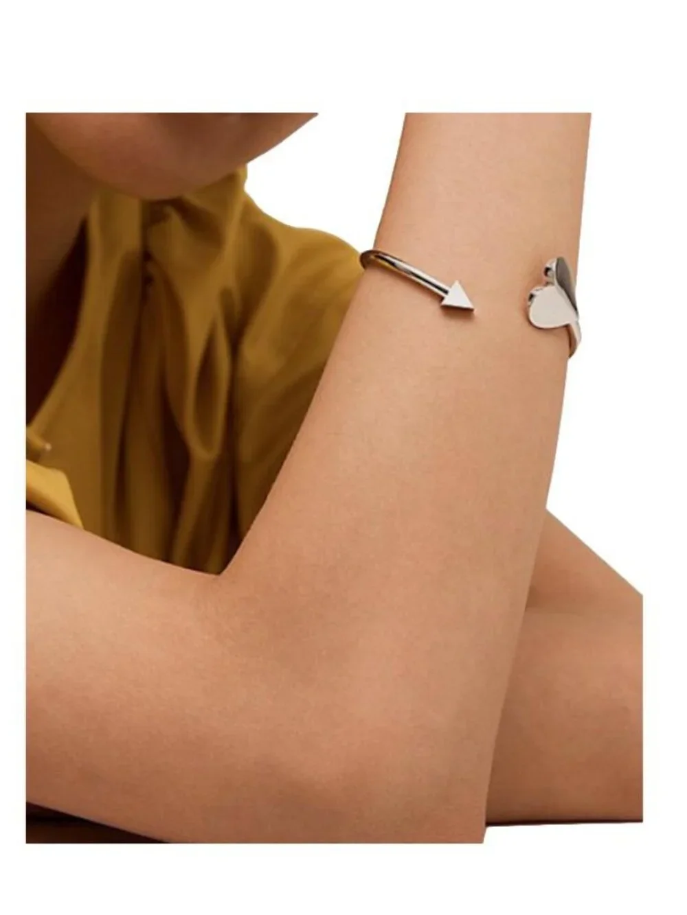 Kate Spade New York Heritage Spade Metal Flex Cuff Bracelet Silver $68 - Picture 2 of 4